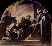 Domenico Fetti Margherita Gonzaga Receiving the Model of the Church of St Ursula oil on canvas
